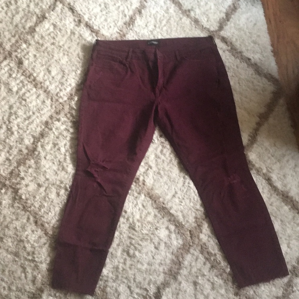 Express wine colored Ankle legging jeans